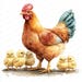 20 Chicken Family Clipart | Mother Hen With Chicks Design | Printable ...
