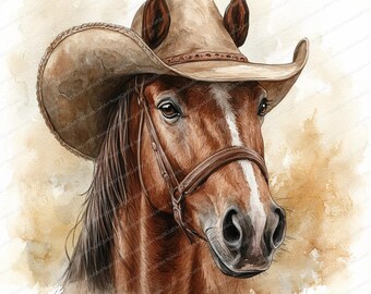 カウボーイハットをかぶった馬のクリップアート 20 枚 | ワイルド