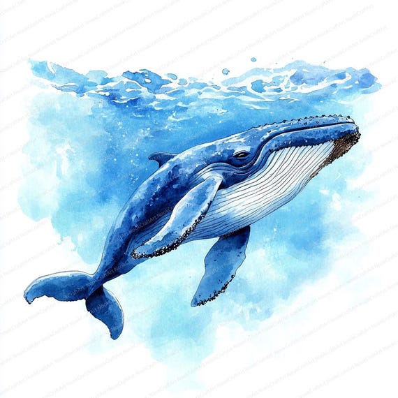 水彩画くじら クジラアート 水彩画クジラ 鯨 絵 アクリルアート