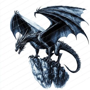 Mächtiger Drache Clipart | Feurige königliche Drache Clipart | 14 hochwertige JPGs | Druckbare Aquarell Clipart | Digitaler Download | Papierhandwerk