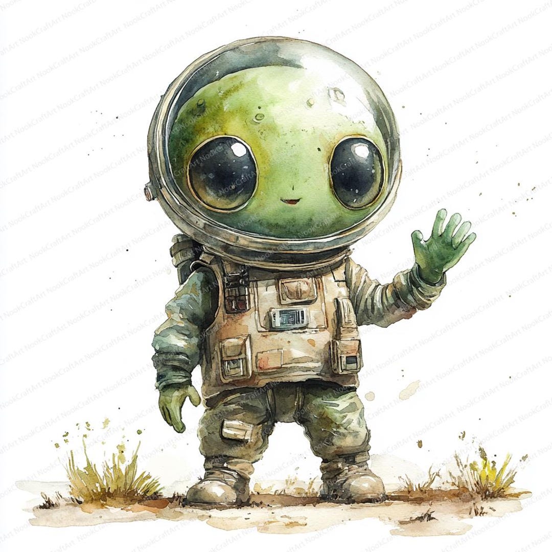 23 Alien Clipart Illustration | Colorful Extraterrestrial Art ...
