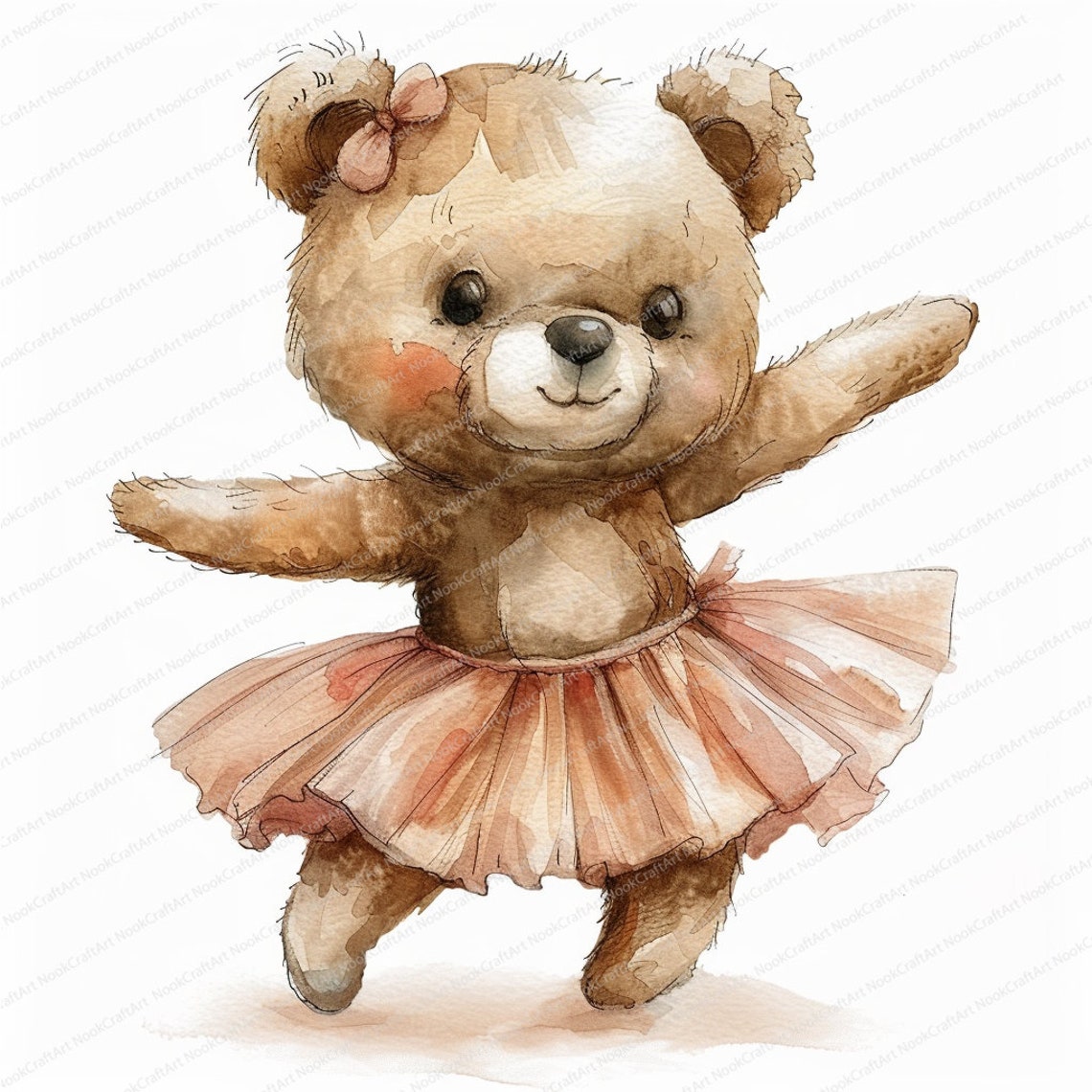 12 Ballerina Bear Clipart | Watercolor Ballerina Clipart | Printable ...