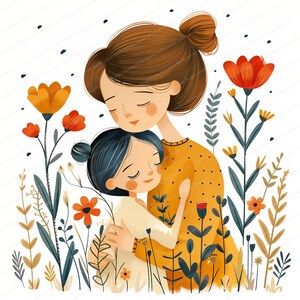 12 Mother and Daughter Clipart | Mother's Day | Digital Clipart | High Quality JPGs | Printable clipart | Digital download | junk journals
