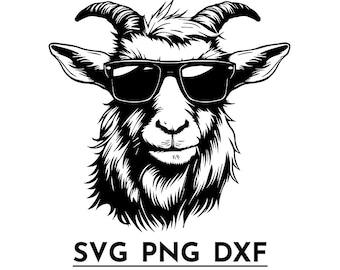 Goat with glasses | Goat SVG | Animals SVG | Digital download | Vector design | Cutfile