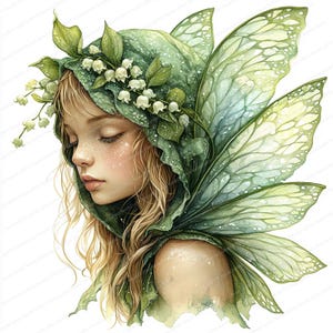 18 lelietje-van-dalen feeën clipart | Grillige fantasieillustratie| Afdrukbare aquarel clipart | Hoge kwaliteit JPG's | Junkjournaal
