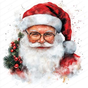 16 Christmas Santa Claus Clipart | Festive Santa Designs | Printable Watercolor Clipart | High Quality JPGs | Digital Download | Paper Craft