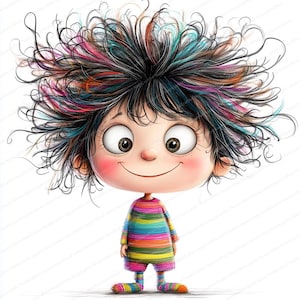 20 imágenes prediseñadas de niños peculiares / Diseños efímeros extravagantes / Imágenes JPG de acuarela / Descarga instantánea / Diarios basura de fantasía y manualidades con papel