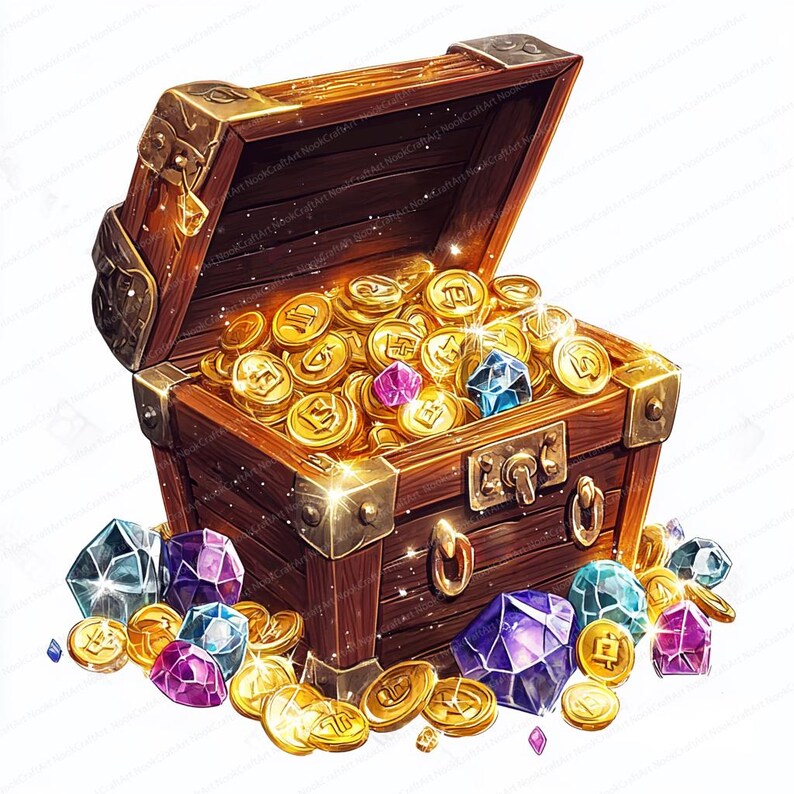 14 Treasure Chest Clipart Treasure Chest Illustration Print High
