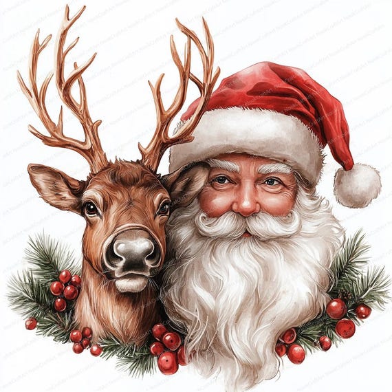 18 サンタとトナカイのクリップアート | かわいいサンタクロース