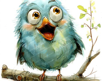 15 grappige vogels | Prachtige vogels | Digitale clipart | Aquarelclipart | Hoge kwaliteit JPG's | Afdrukbare clipart | Knutselen