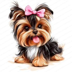 16 cliparts yorkshire hilarants | Clipart drôle de yorkshire terrier | Clipart aquarelle imprimable | JPG de haute qualité | Créations artisanales en papier | revue