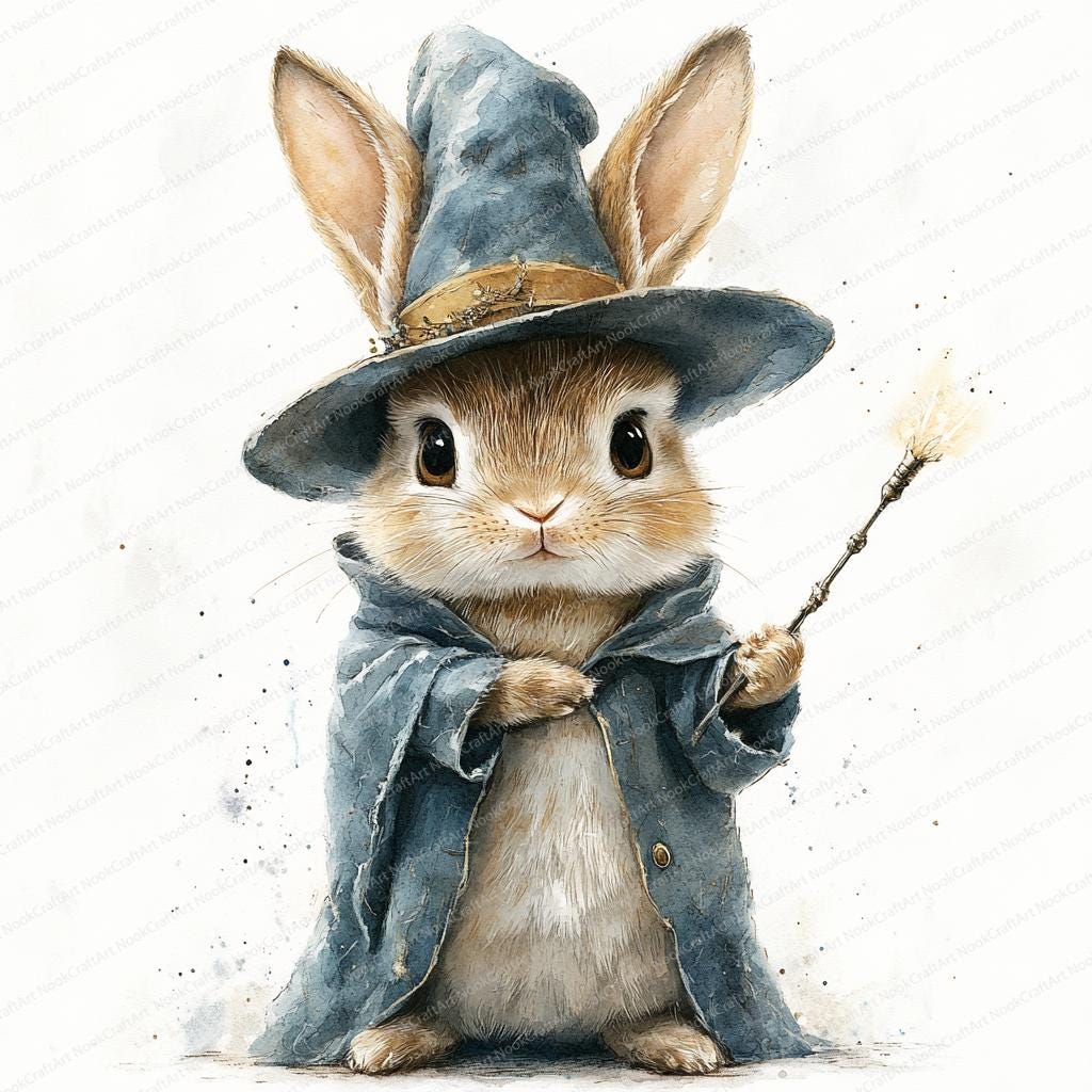 17 魔法の帽子のウサギのクリップアート | 魅惑的なウサギのイラスト
