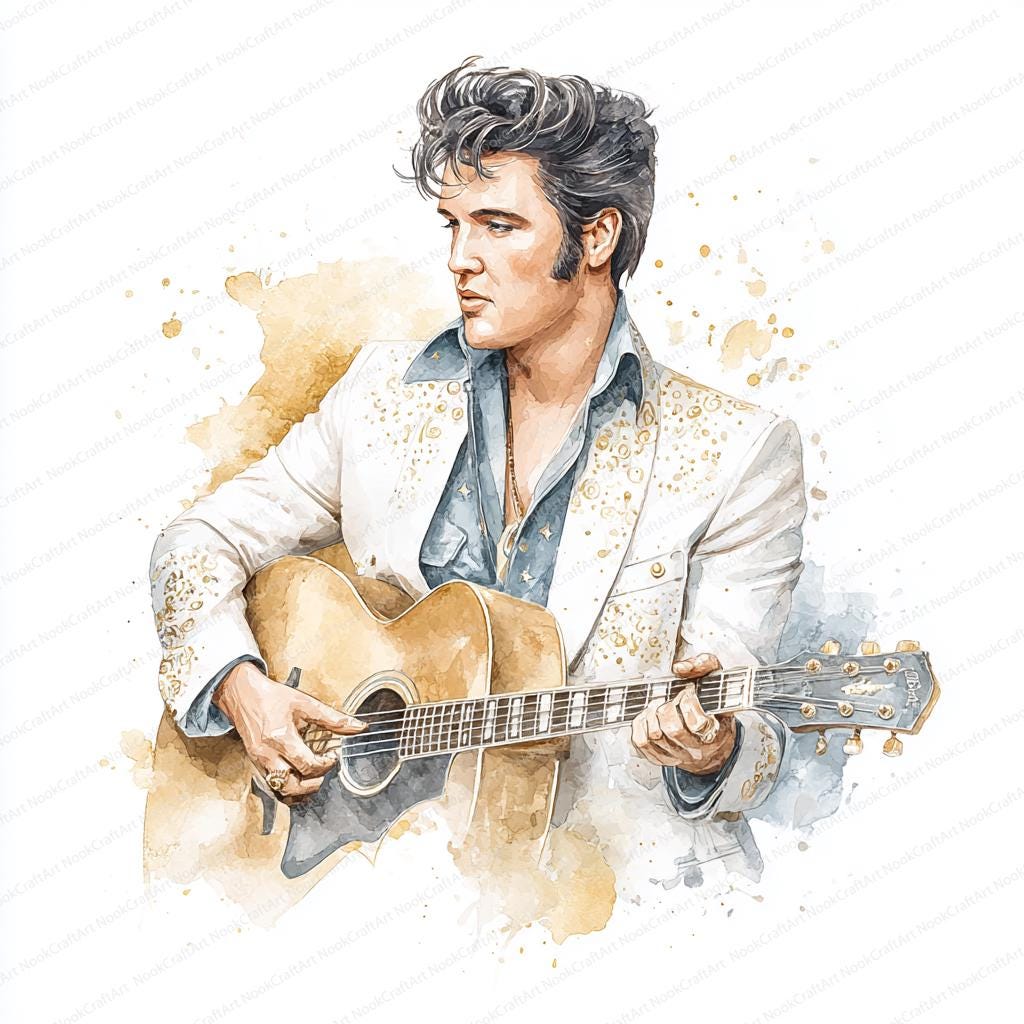 エルヴィス・プレスリーの黄金の輝きのクリップアート20点｜象徴的な