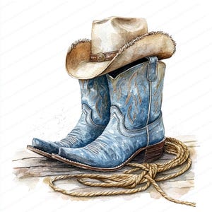 14 Cowboy Rodeo Stiefel Clipart | Cowboy Clipart | Druckbare Aquarell Clipart | Hochwertige JPGs | Digitaler Download | Papierhandwerk