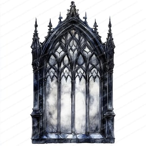 17 Gothic Window Clipart | Old window | Printable Watercolor clipart | High Quality JPGs | Digital download | Paper craft | junk journal