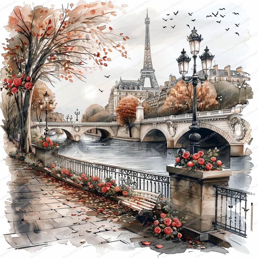 15 Vintage Paris Clipart Cozy Atmosphere Of Paris Paris Postcard 