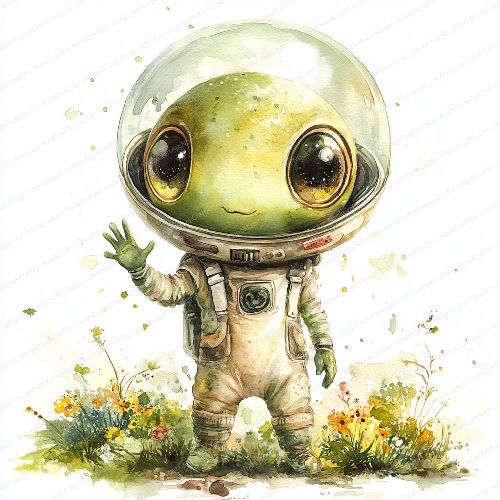 23 Alien Clipart Illustration | Colorful Extraterrestrial Art ...