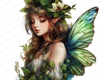 16 Forest Fairy Clipart Bundle | Spring Forest Fairy Clipart | Printable Watercolor clipart | High Quality JPGs | Paper craft | junk journal