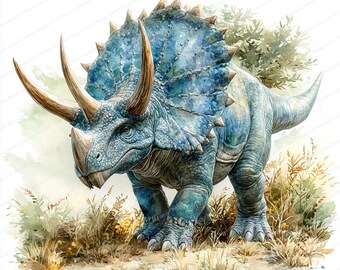 20 トリケラトプスの草食クリップアート | 先史時代の恐竜のイラスト