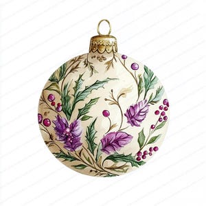 16 Victorian Bauble Clipart | Christmas Ornament Clipart | Printable Watercolor Clipart | High ...