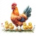 20 Chicken Family Clipart | Mother Hen With Chicks Design | Printable ...
