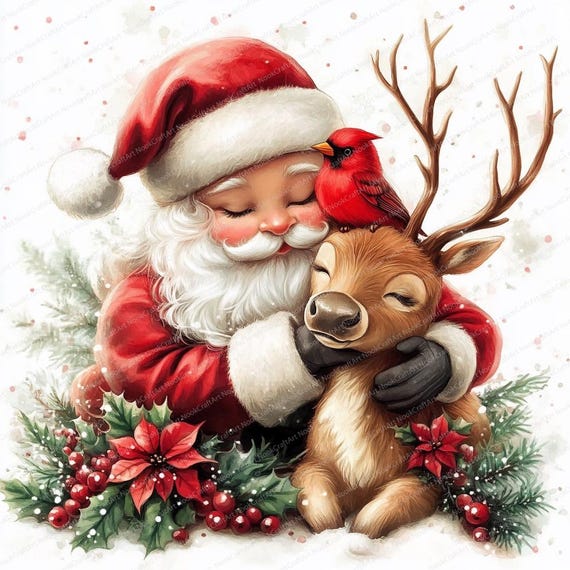 18 クリスマス サンタクロース クリップアート | トナカイとサンタ