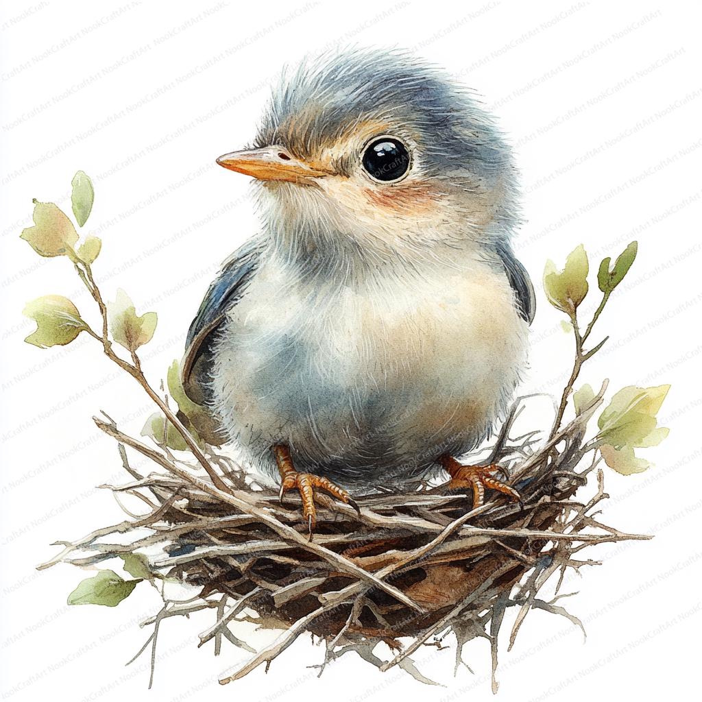 18 赤ちゃん鳥の巣のクリップアート | くちばしを開けて餌をやる