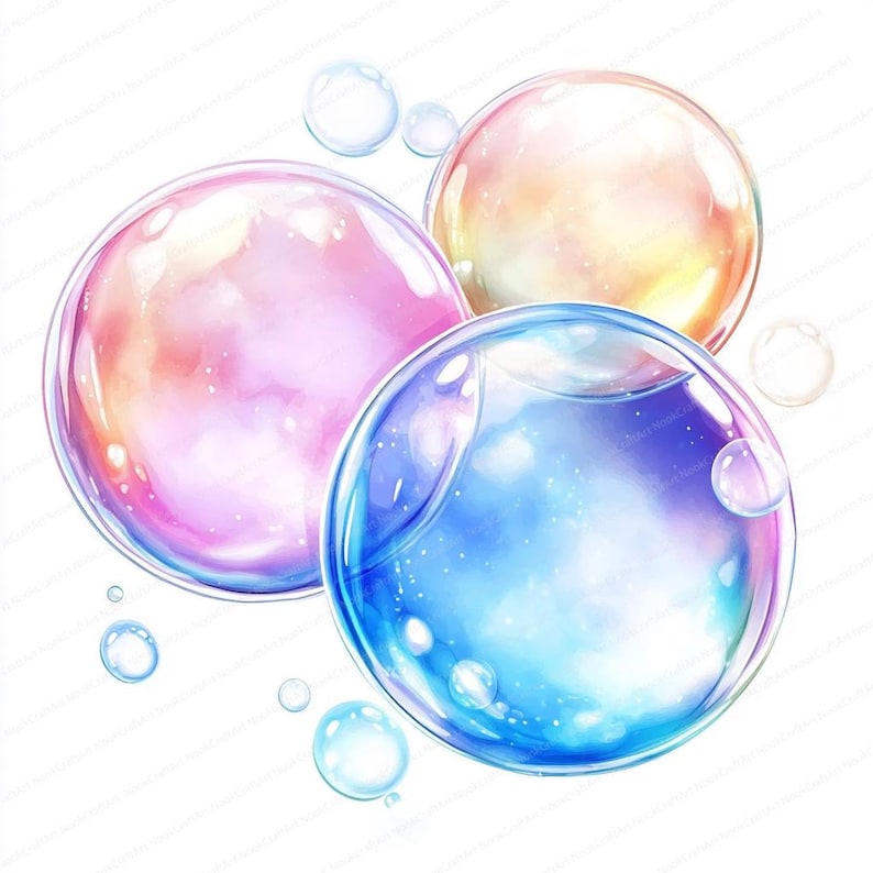 20 Bubble Clipart | Bubbles Clipart Bundle | Printable Watercolor ...