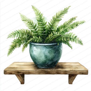 18 varen keramische plantenbak clipart | Digitaal kunstwerk in bloempot | Afdrukbare aquarel clipart | Hoge kwaliteit JPG's | Papierkunst | Junkjournaal
