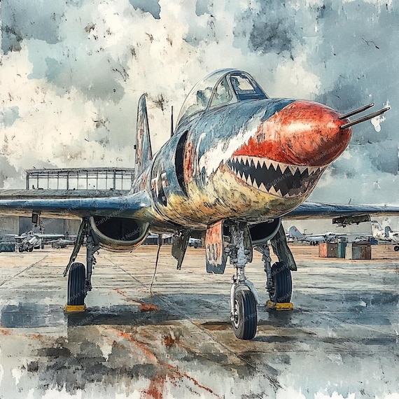 17 戦闘機サメのクリップアート | ビンテージ航空機のイラスト | 印刷