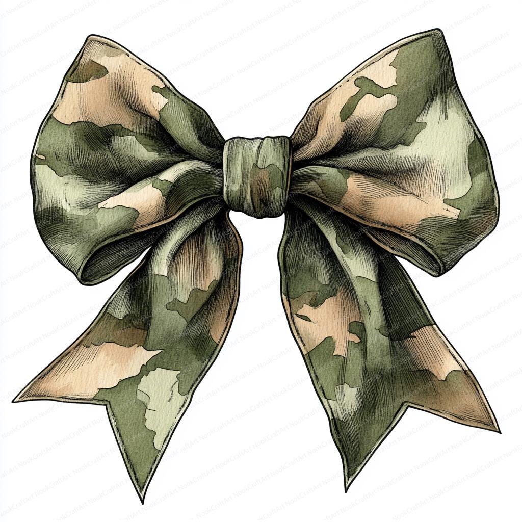 10 Camo Coquette Bow – Clipart for Hunting Shirt Design | Printable Watercolor clipart | High Quality JPGs | Digital download | Paper craft