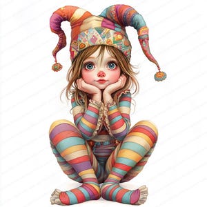 Pacote com 16 cliparts fofos e excêntricos de garotas bobas da corte | Cliparts em aquarela para impressão | JPGs de alta qualidade | Download digital | Artesanato em papel | Diário