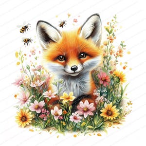 16 Clipart renard aquarelle | Clipart bébé renard | Clipart aquarelle imprimable | JPG de haute qualité | Téléchargement numérique | Créations artisanales en papier | revue