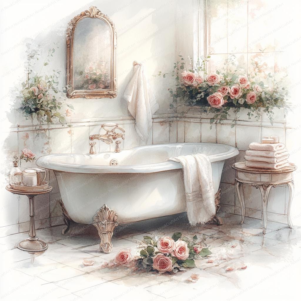 Serviette De Plage Vintage Floral Shabby Chic Roses - Ultra Douce Microfibre 80x130 Cm - Idéale Voyage Et Piscine