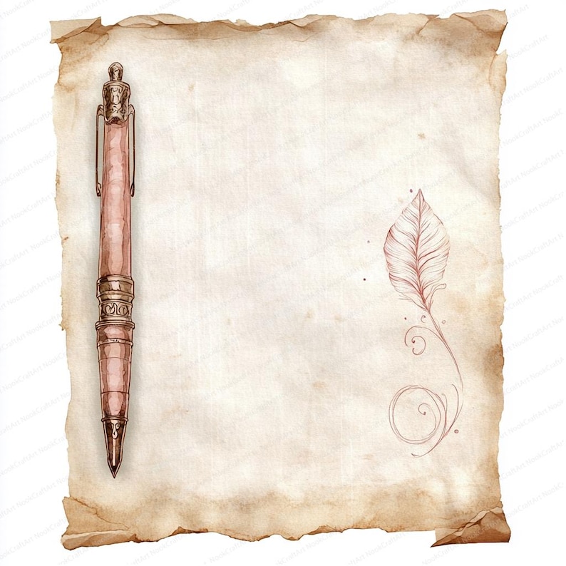 14 Vintage Scroll Clipart | Vintage Floral Paper Design | Printable ...