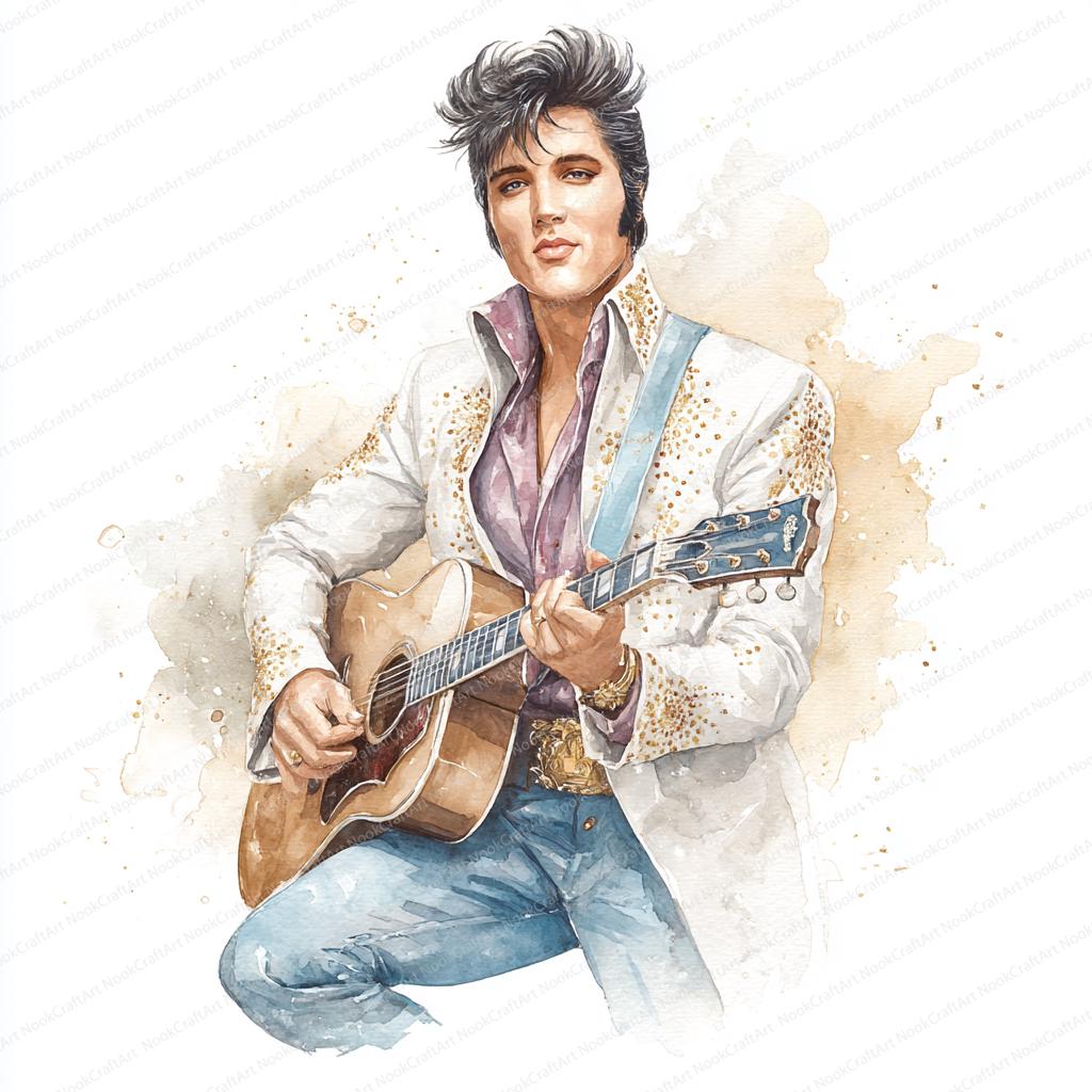 エルヴィス・プレスリーの黄金の輝きのクリップアート20点｜象徴的な