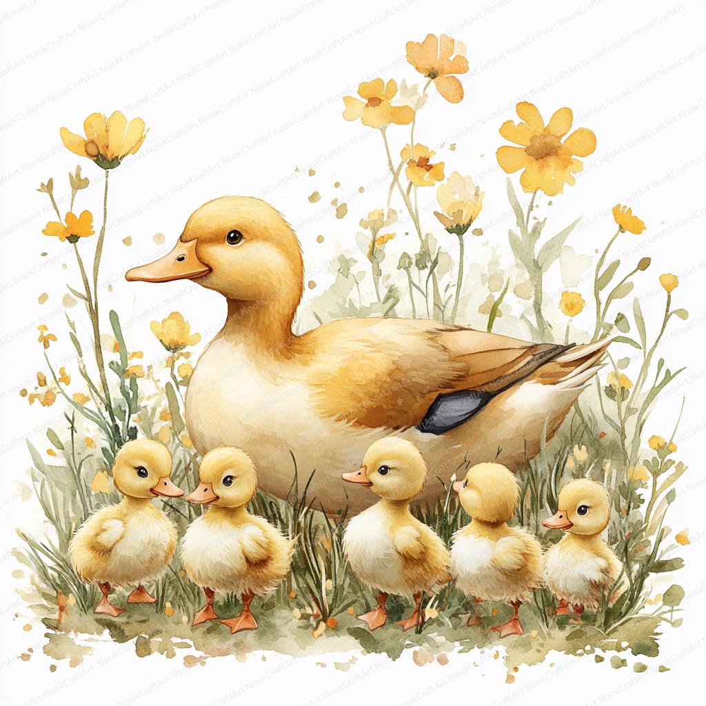 21 Duck Family Farm Clipart | Cute Ducks With Ducklings Art | Printable ...