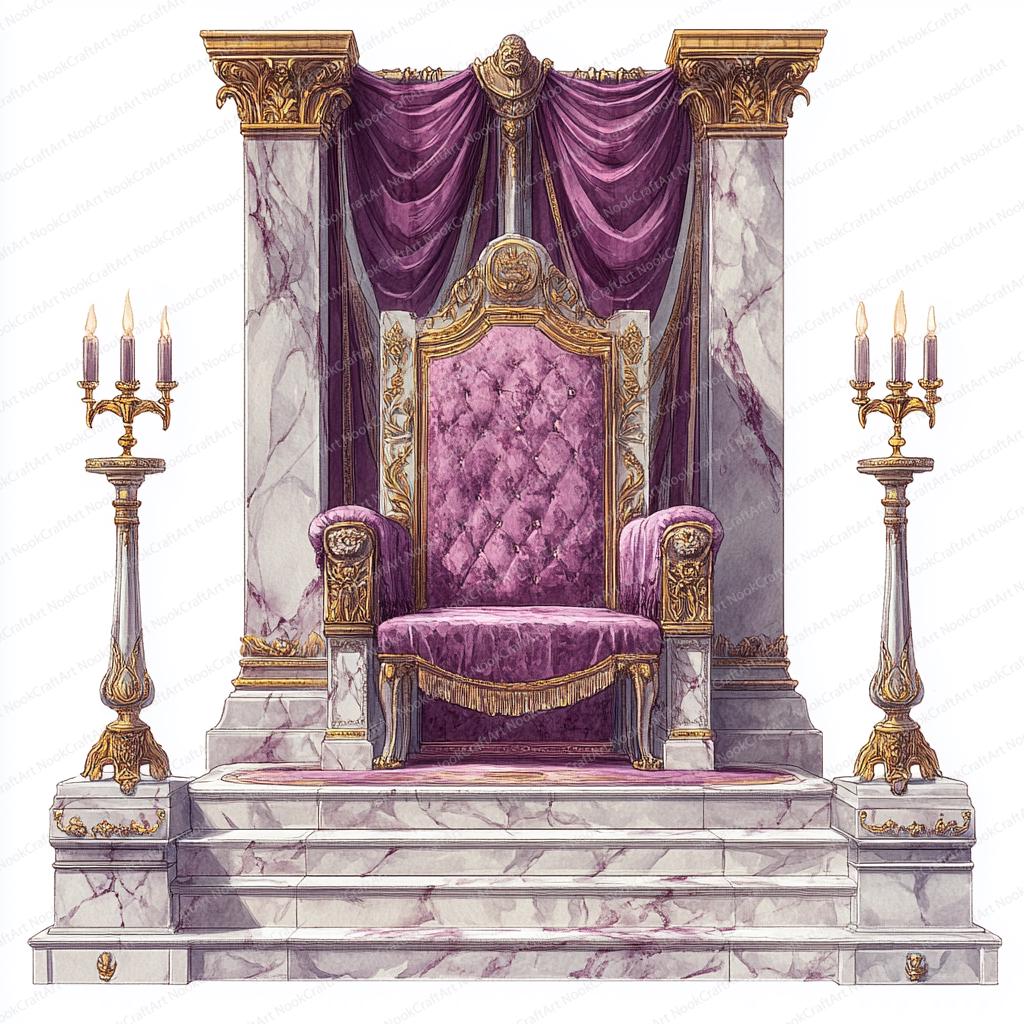 24 Imperial Throne Clipart Set | Royalty Inspired Graphic Elements ...