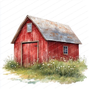 Spring Barn Drawings 18 Spring Barn Clipart Collection | Rustic Seasonal Artwork Set ...