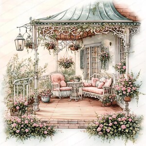 Shabby Chic Back Porch Clipart | Cozy House Clipart | 20 High Quality ...