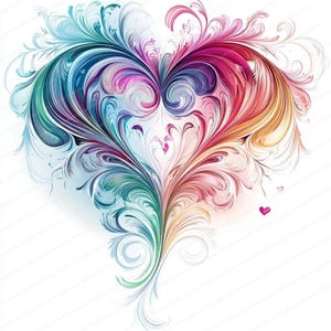 18 imágenes prediseñadas de corazón ahumado / Imágenes prediseñadas de corazón adorable / Imágenes prediseñadas de acuarela imprimibles / JPG de alta calidad / Descarga digital / Manualidades de papel