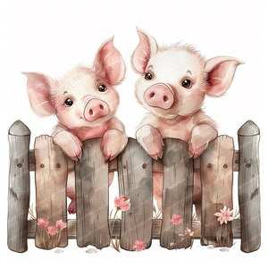 15 schattige biggetjes-clipart | Piggy-clipart | Hoogwaardige JPG | Ambachtelijke kunst | Kaarten maken | Illustraties | Digitaal papiermodel | Scrapbooken