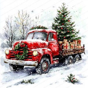 20 Pickup Truck Carrying Christmas Tree Clipart | Festive Holiday ...