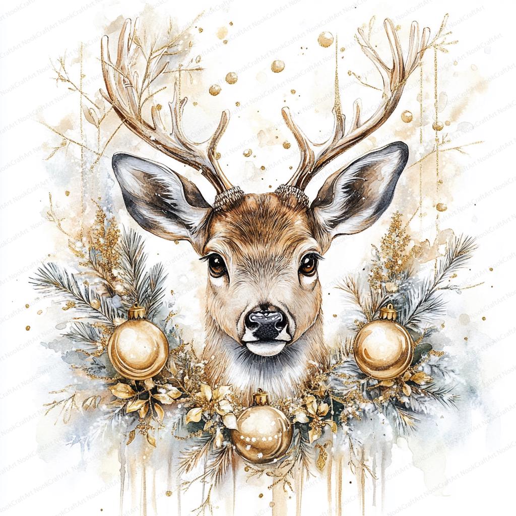 18 トナカイのクリップアート | クリスマス鹿のイラスト | 印刷可能な