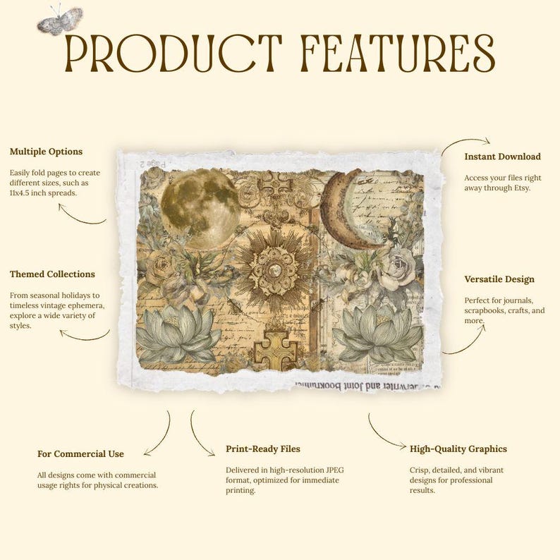 Sacred Symbols Junk Journal Kit | Vintage Esoteric Collage Sheets ...