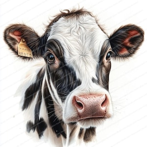 18 imágenes prediseñadas de vacas / Escena de granja / Imágenes prediseñadas de acuarela imprimibles / JPG de alta calidad / Descarga digital / Alta resolución / Manualidades de papel / Revistas