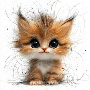 18 Crazy Wild Hair Cat Clipart Bundle | Wydrukowalne cliparty akwarelowe | Wysokiej jakości pliki JPG | Pobieranie cyfrowe | Rękodzieło papierowe | Junk Journal