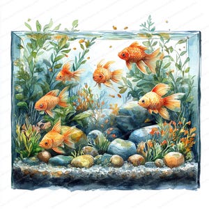 20 種類の水族館の生き物のクリップアート | 水中シーンのイラスト | 印刷可能な水彩画のクリップアート | 高品質の JPG | ペーパークラフト | ジャンクジャーナル