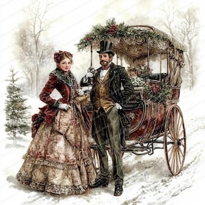 20 Viktorianische Weihnachtszeit Clipart Bundle | Hochwertige JPGs | Digitaler Download | Papiermodelle | Junk Journal