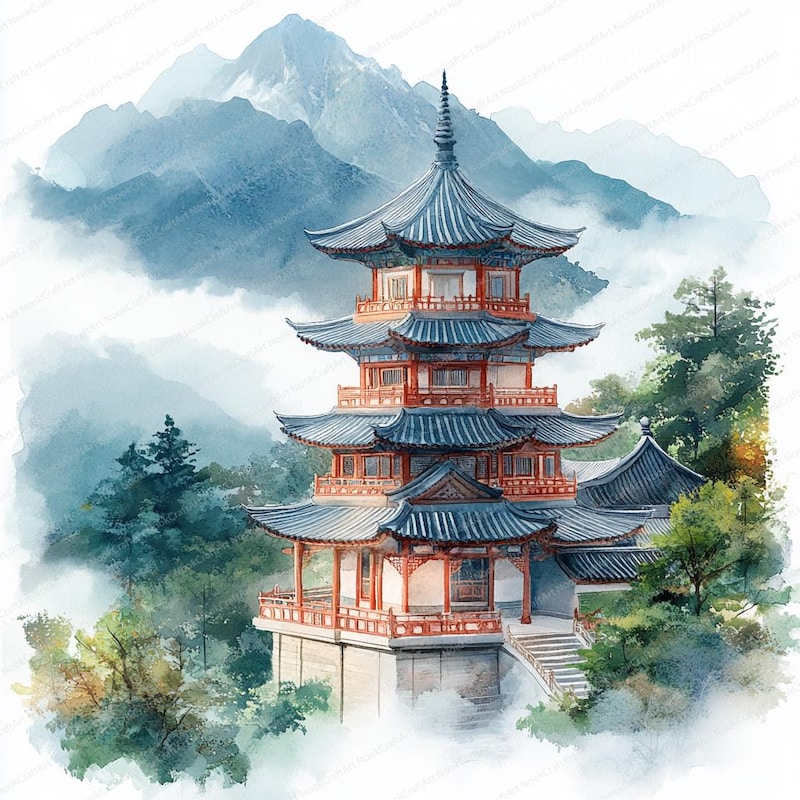 Pagoda Stencil - Etsy